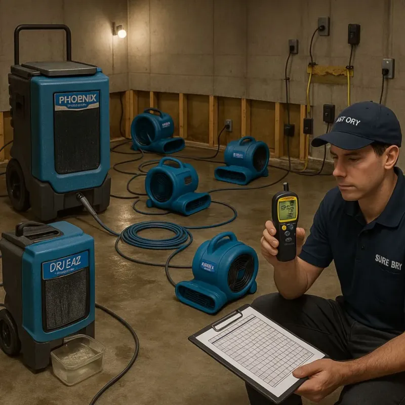 Structural Drying and Dehumidification process in Hebron, OH